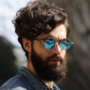 Reflective High Fashion Gold Sunglasses Round